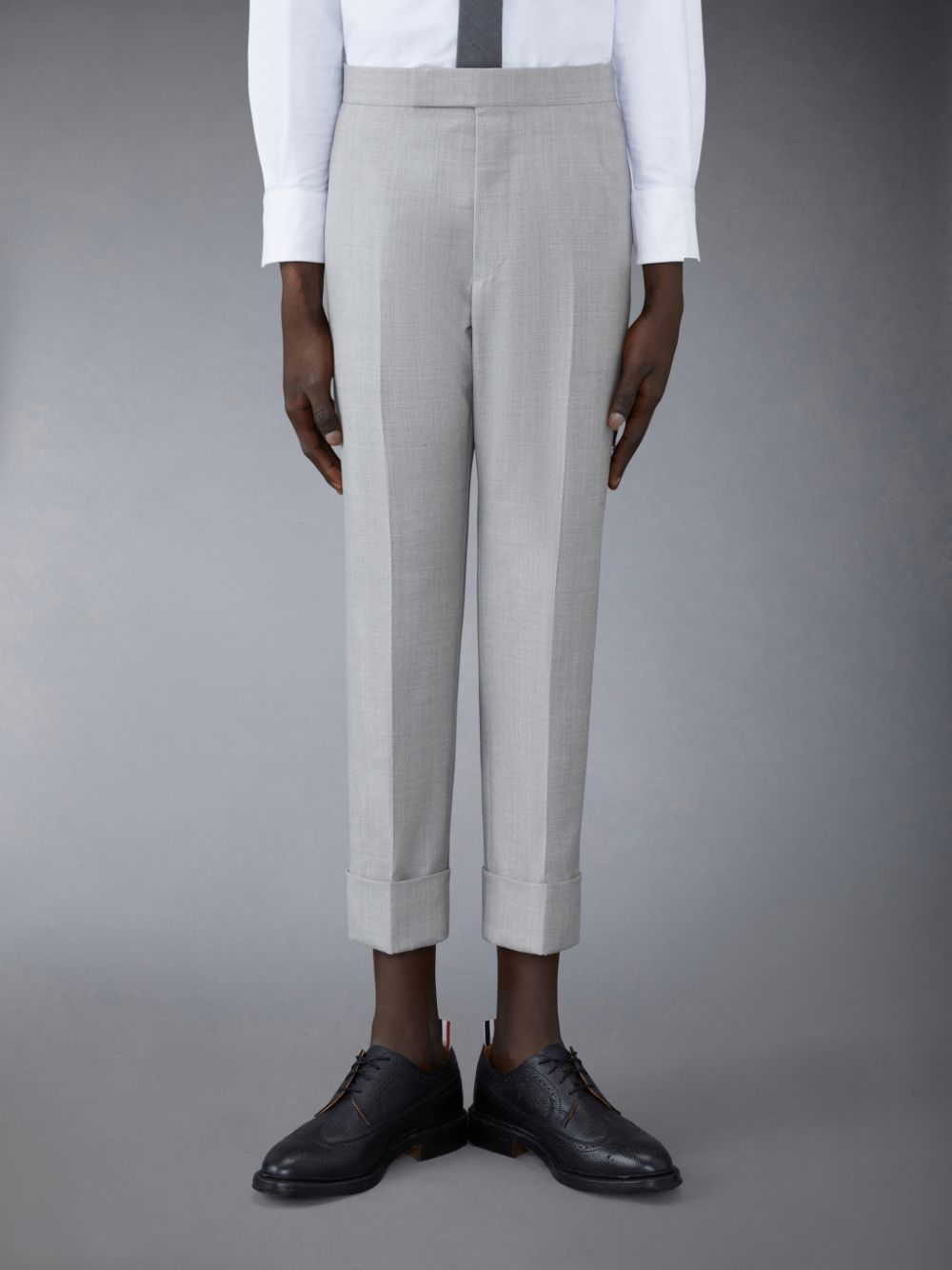 Thom Browne Twill Classic Backstrap Men Pants Grey | VRV45J82689