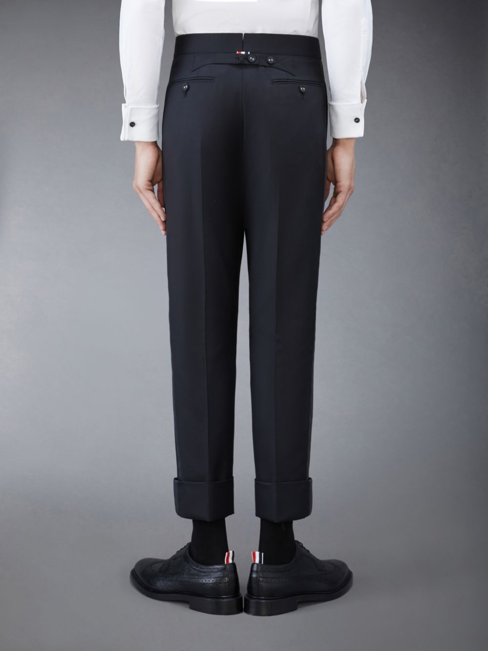 Thom Browne Twill Classic Backstrap Men Pants Black | ZJG15E65200