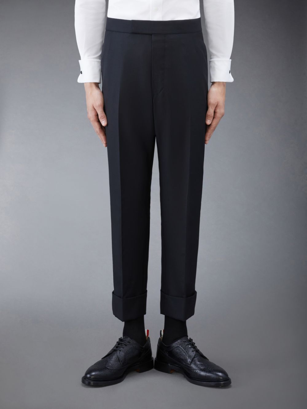 Thom Browne Twill Classic Backstrap Men Pants Black | ZJG15E65200