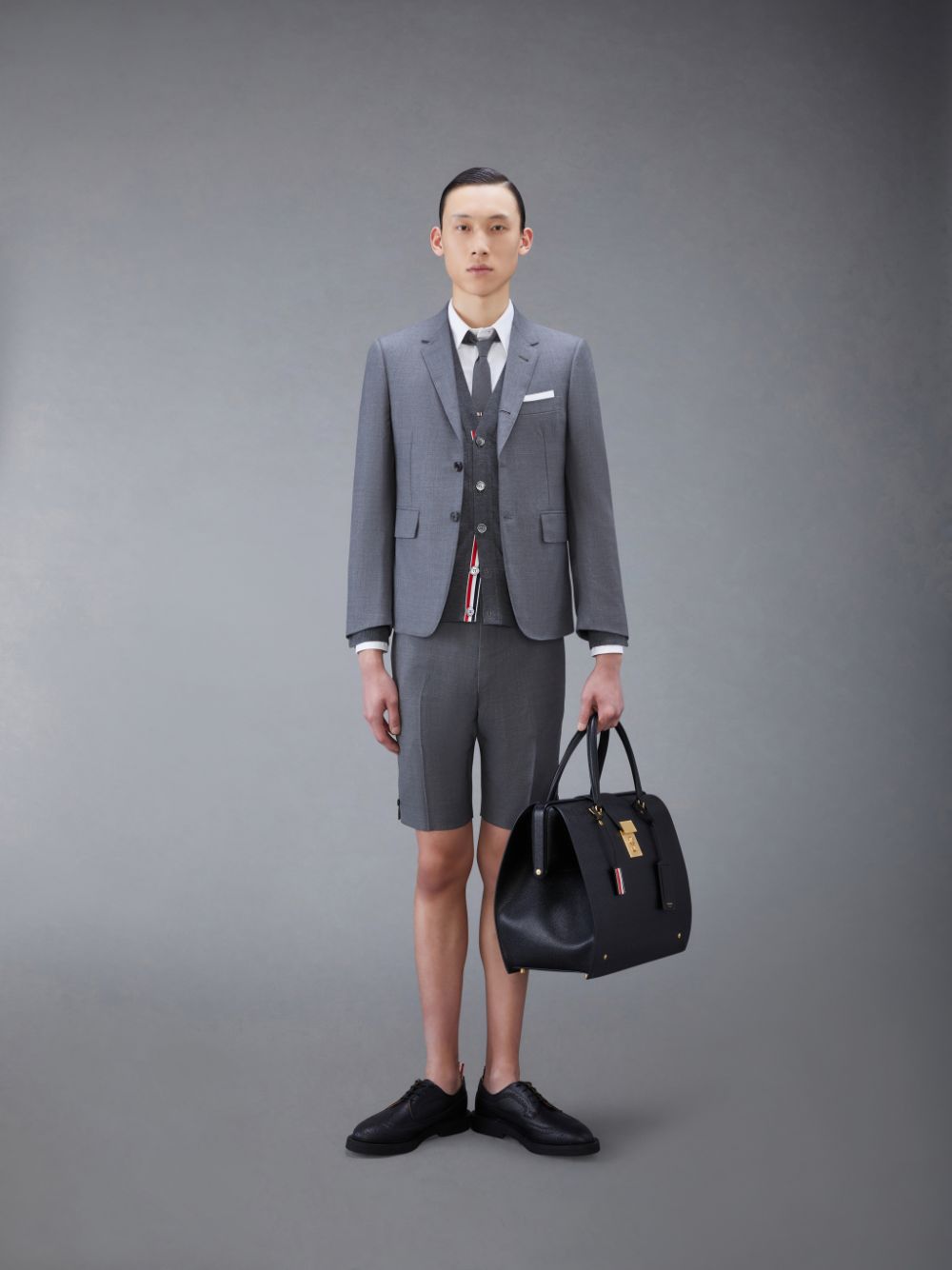 Thom Browne Twill Classic Backstrap Men Shorts Grey | TCF21I49184