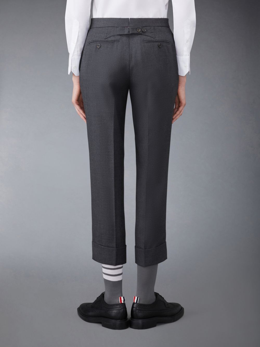 Thom Browne Twill Classic Backstrap Women Pants Grey | RUF03W54530