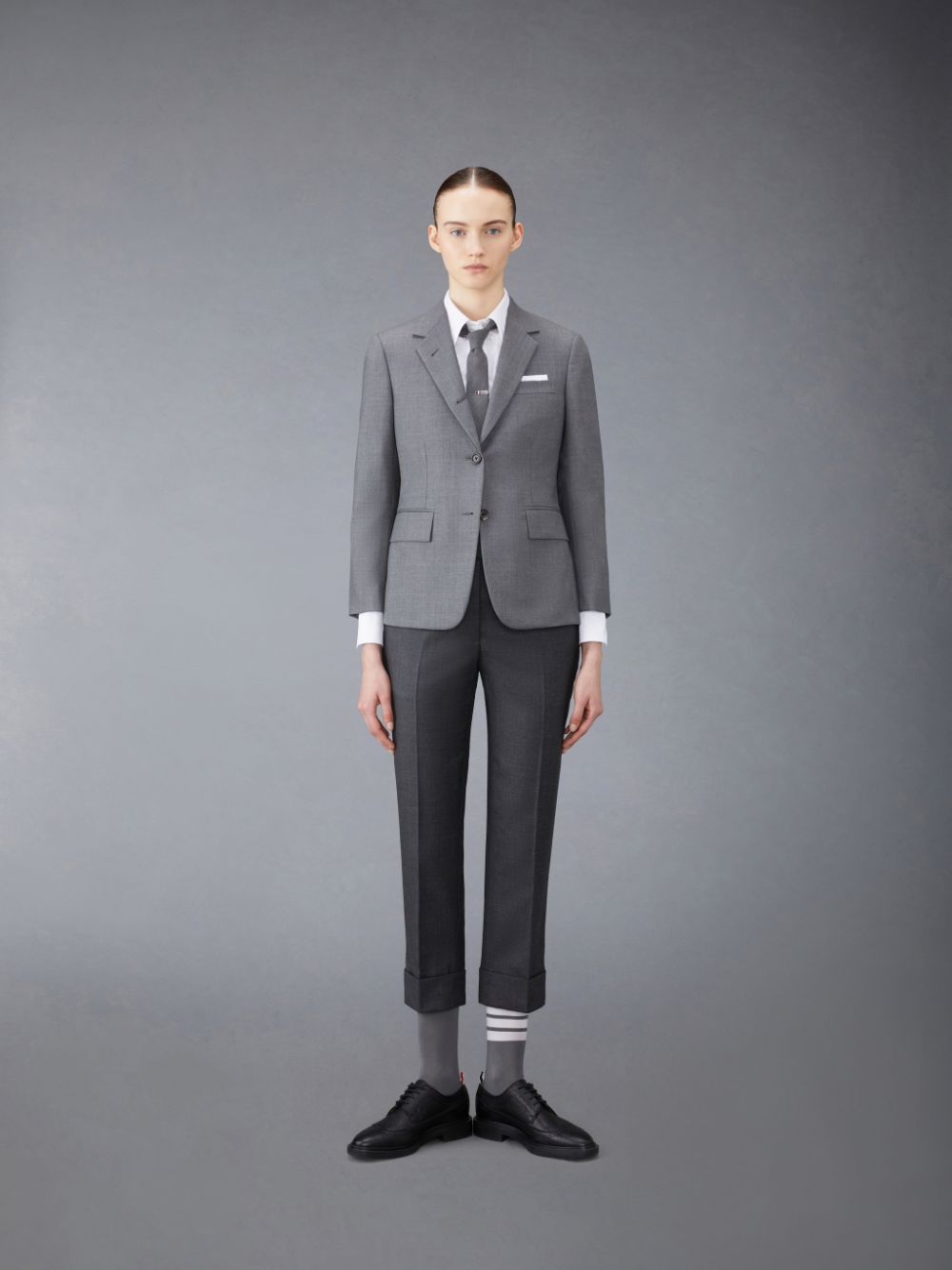 Thom Browne Twill Classic Backstrap Women Pants Grey | RUF03W54530