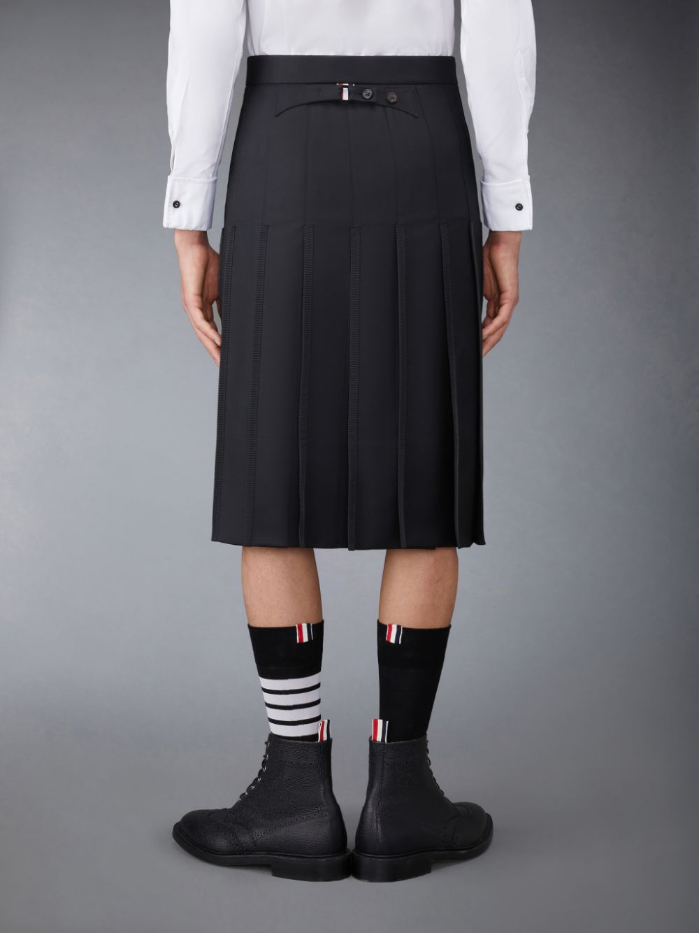 Thom Browne Twill Classic Pleated Backstrap Men Skirts Grey | AES96X28148