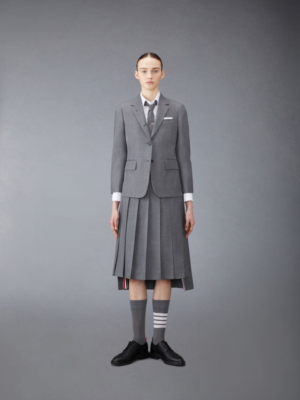 Thom Browne Twill Classic Sport Women Coats Grey | KXY71W27768