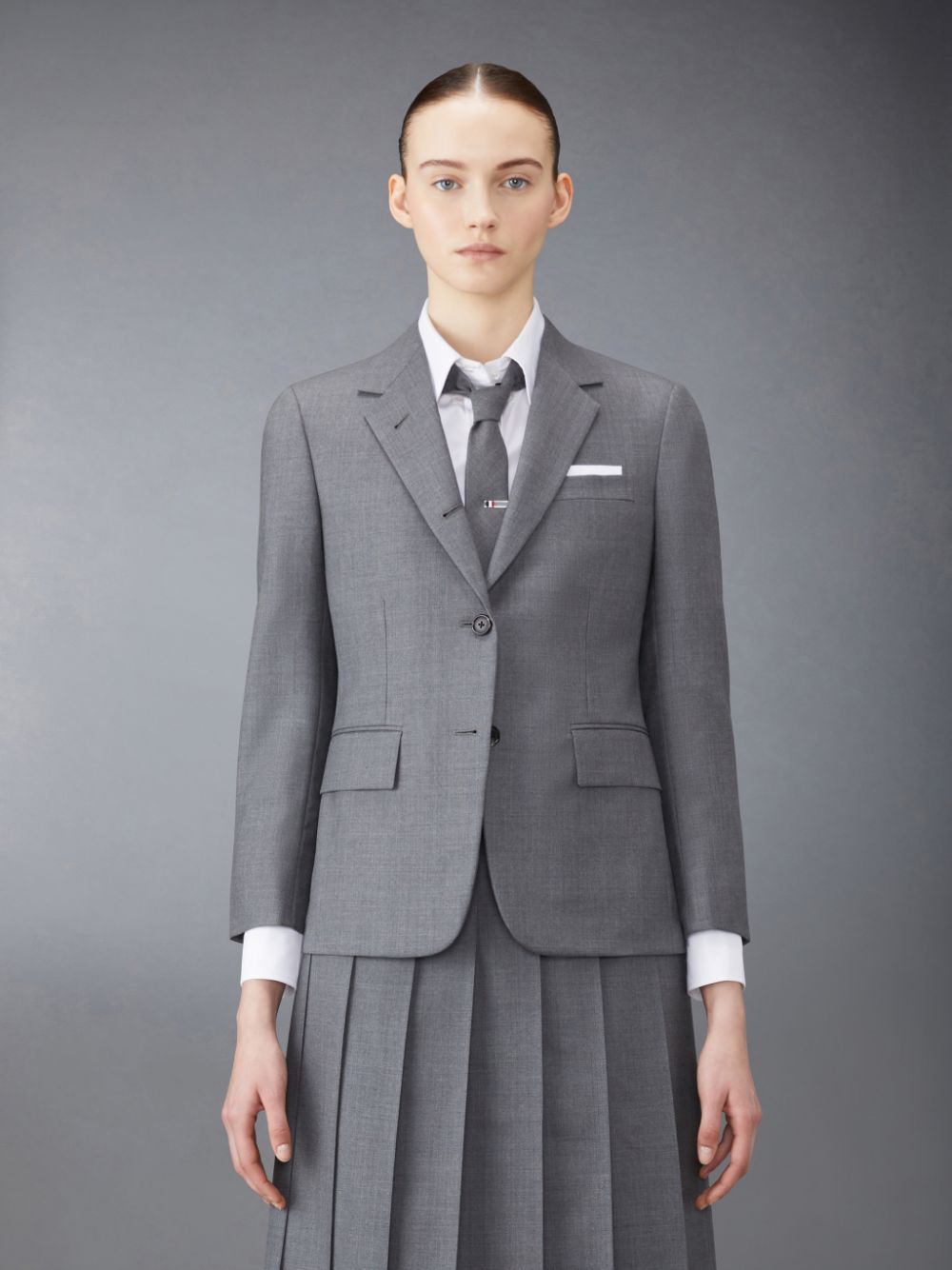 Thom Browne Twill Classic Sport Women Coats Grey | KXY71W27768