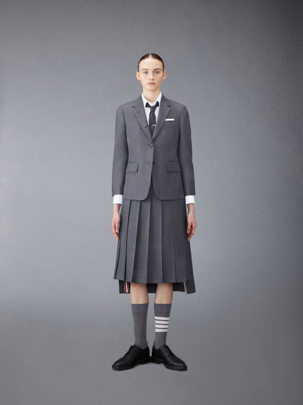 Thom Browne Twill Classic Sport Women Coats Grey | EXJ89N92791