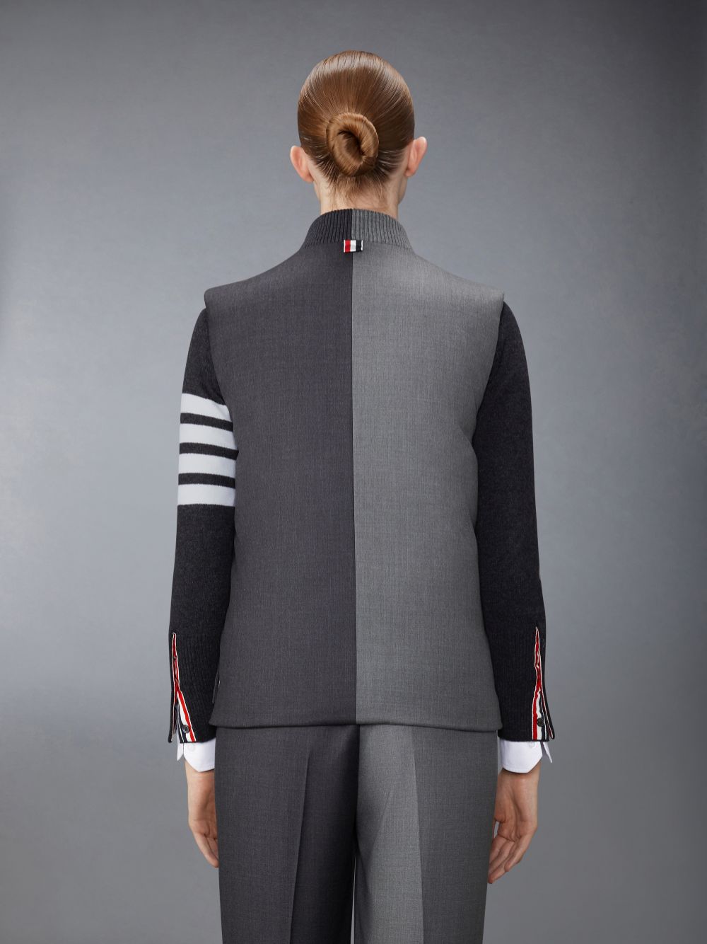 Thom Browne Twill Down Classic Women Vest Grey | JXL14Y43234