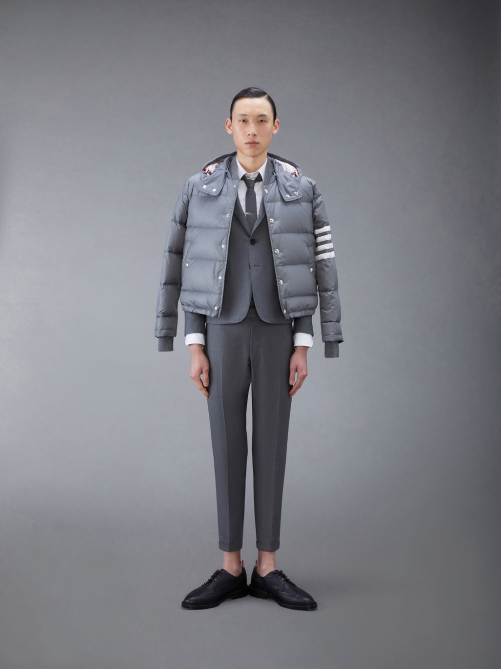 Thom Browne Twill High Armhole Sport Men Coats Grey | TJD49N39414