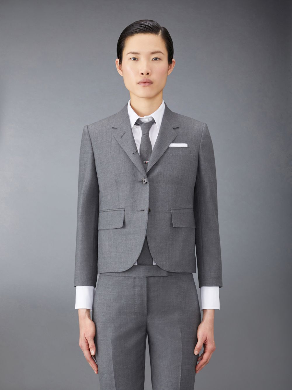 Thom Browne Twill High Armhole Sport Women Coats Grey | VZY16Y65044