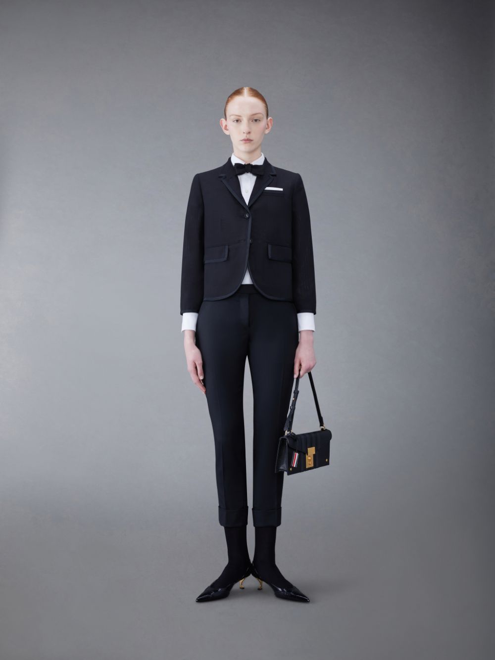 Thom Browne Twill Low Rise Cigarette Women Pants Black | RHU15N12440