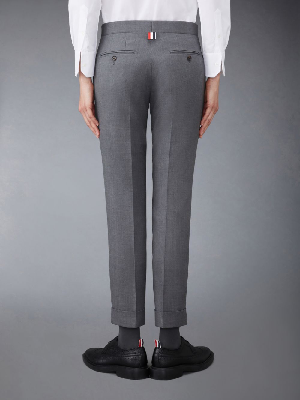 Thom Browne Twill Low Rise Skinny Women Pants Grey | BYQ98M21981