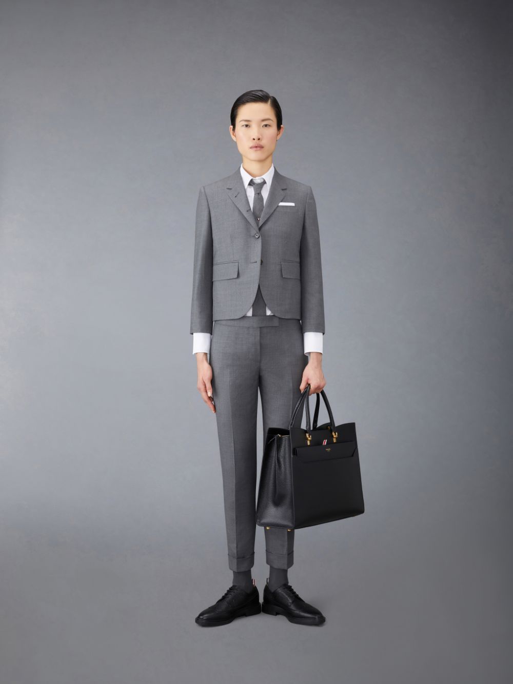 Thom Browne Twill Low Rise Skinny Women Pants Grey | BYQ98M21981