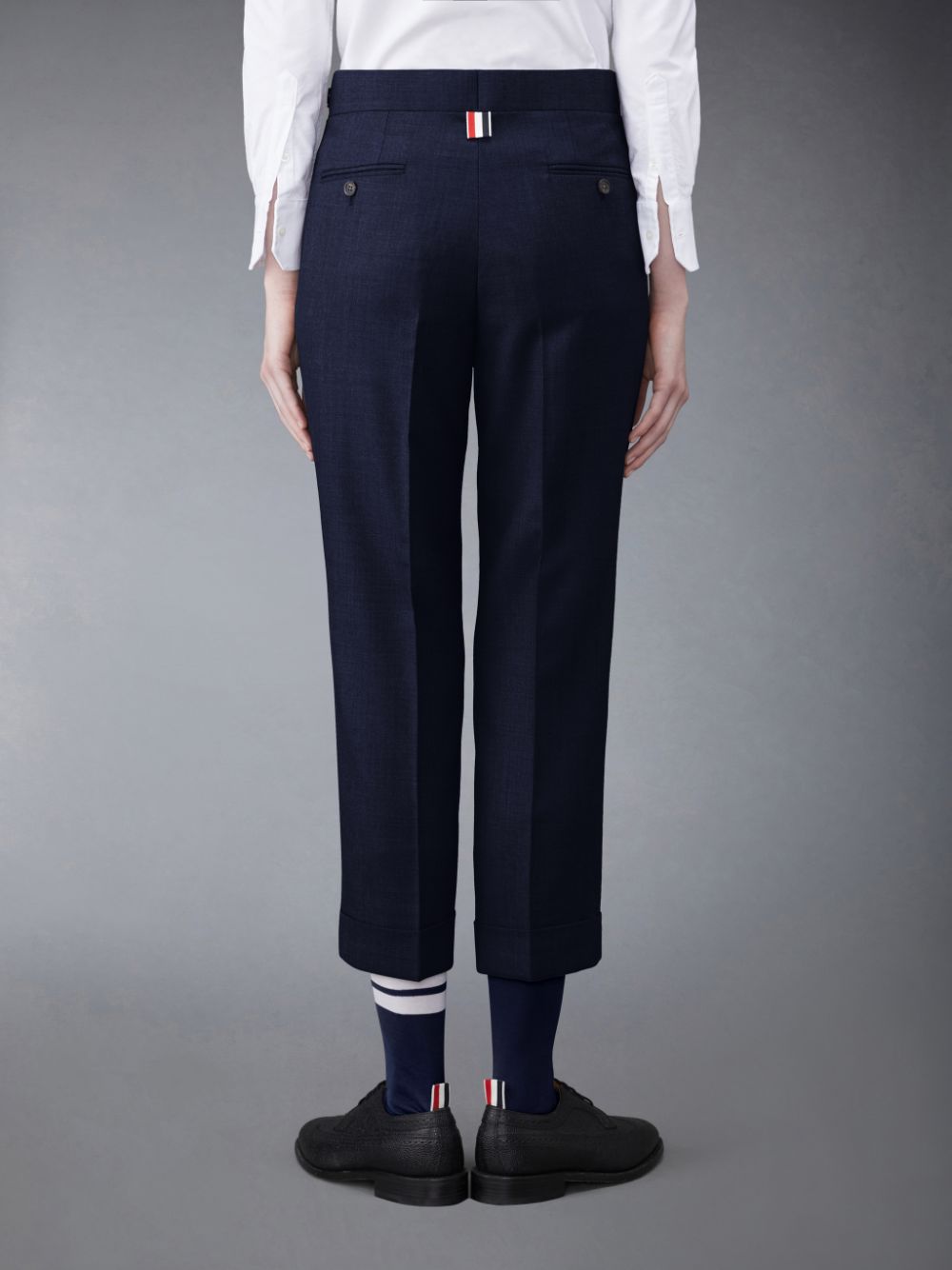 Thom Browne Twill Low Rise Slim Women Pants Blue | MWX63K45523