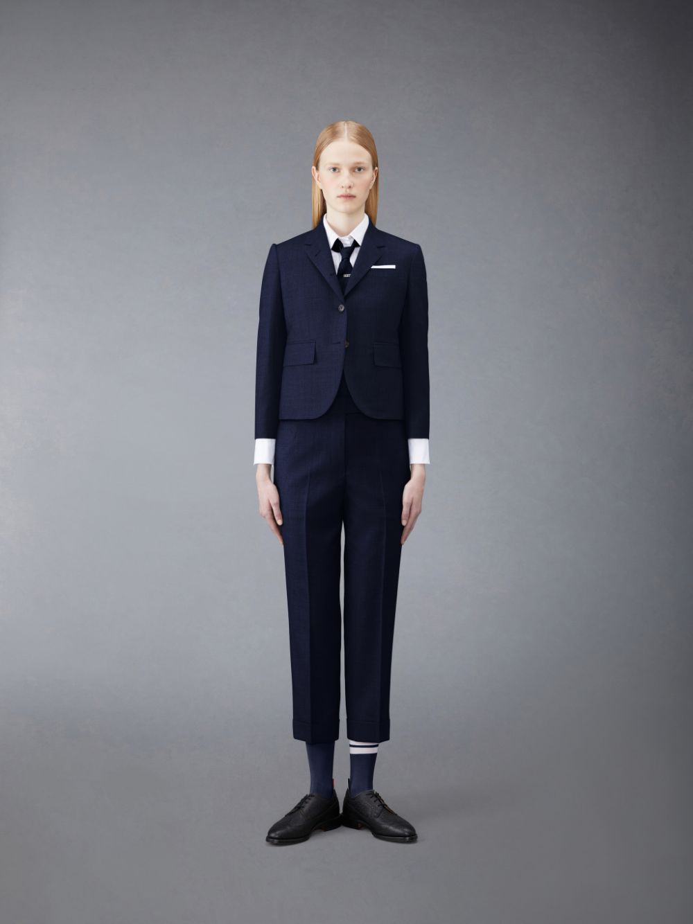 Thom Browne Twill Low Rise Slim Women Pants Blue | MWX63K45523