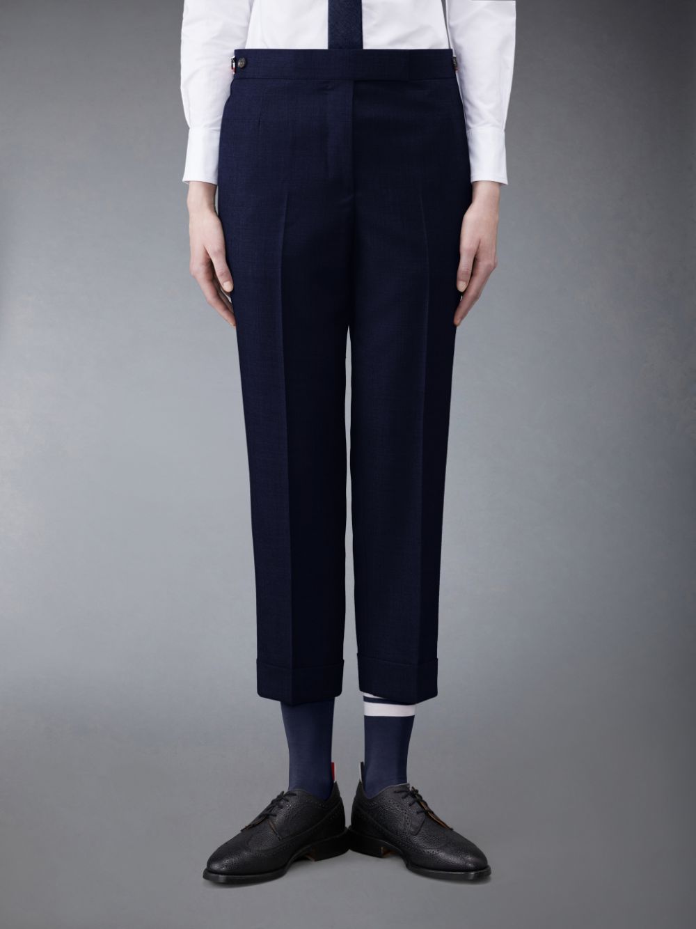 Thom Browne Twill Low Rise Slim Women Pants Blue | MWX63K45523