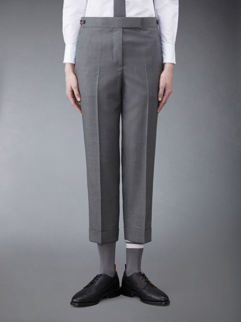 Thom Browne Twill Low Rise Slim Women Pants Grey | TGS52K06350