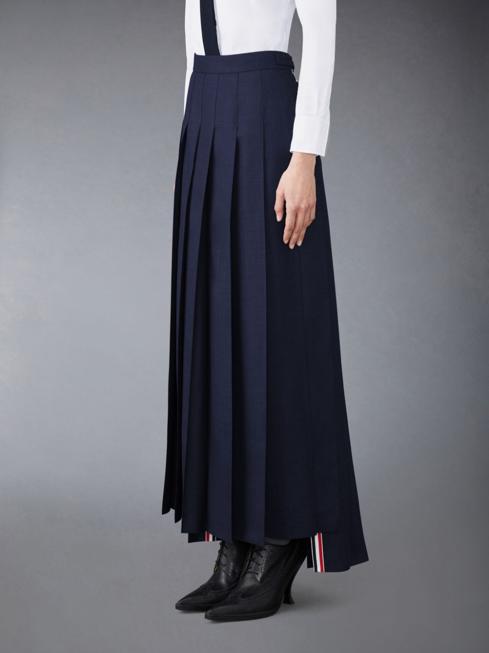 Thom Browne Twill Pleated Long Women Skirts Blue | RVL69N42166