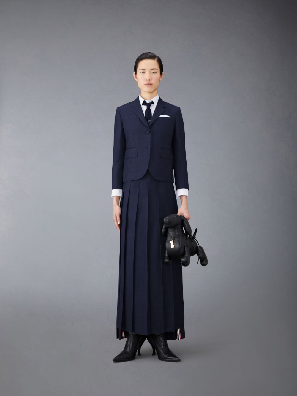 Thom Browne Twill Pleated Long Women Skirts Blue | RVL69N42166