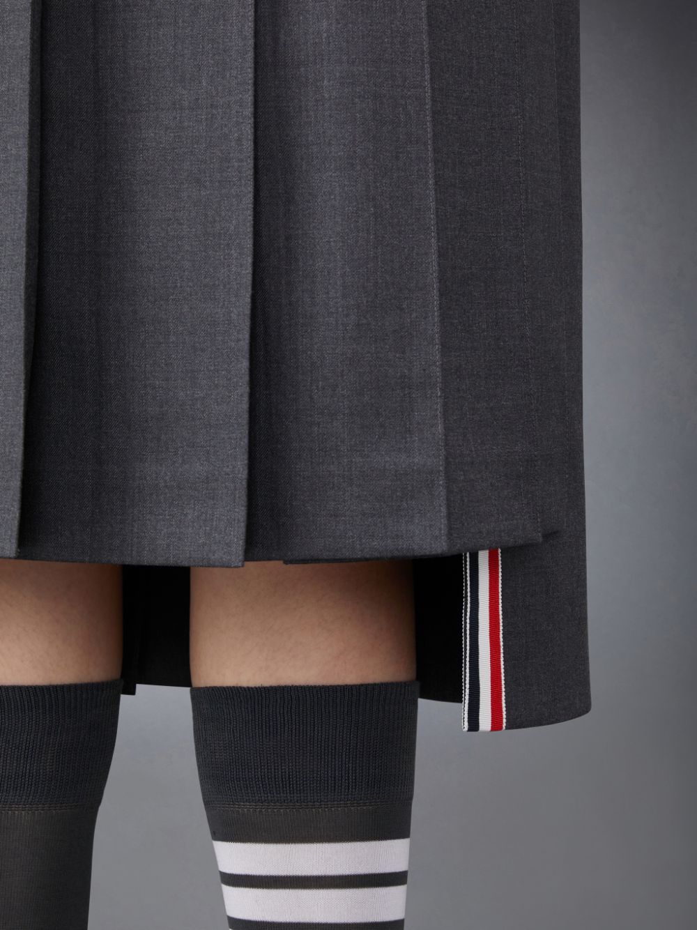 Thom Browne Twill Pleated Midi Women Skirts Grey | EDF44I20042