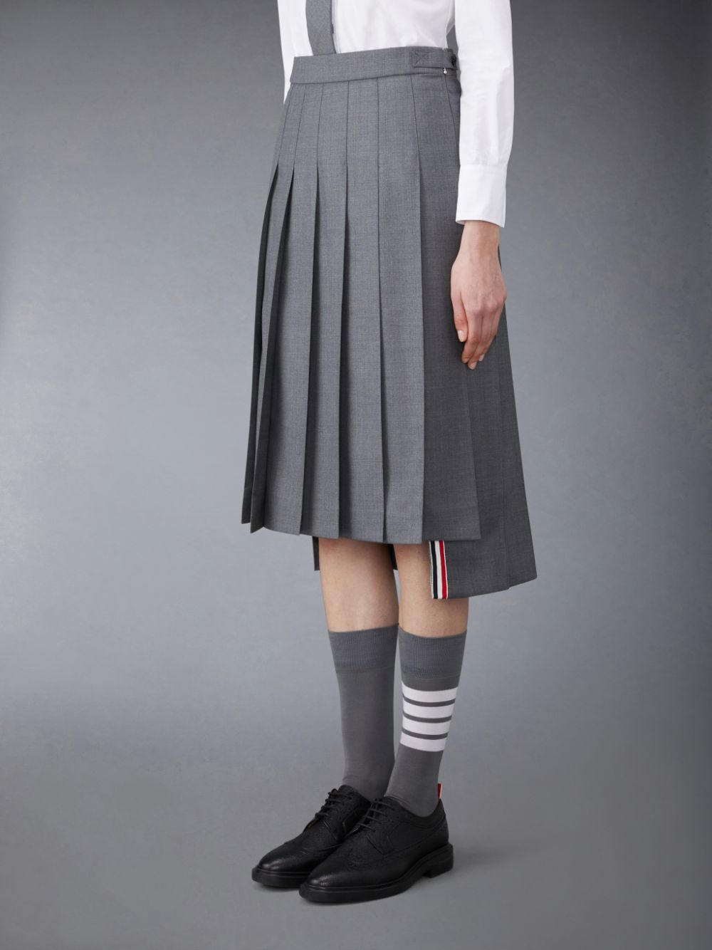 Thom Browne Twill Pleated Midi Women Skirts Grey | NJT06O31332