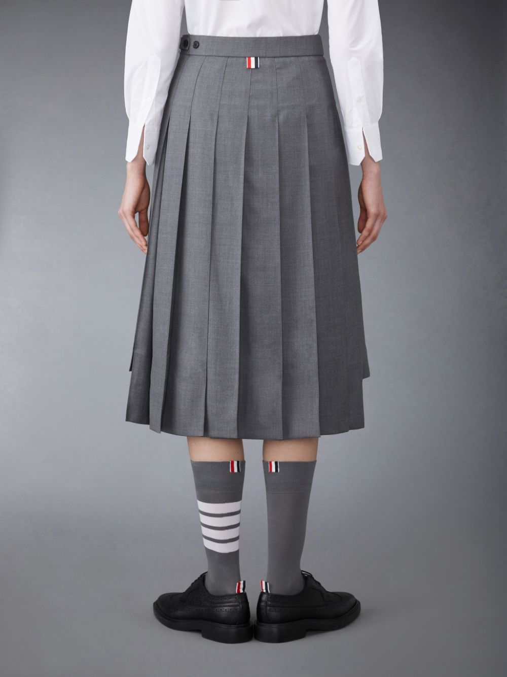 Thom Browne Twill Pleated Midi Women Skirts Grey | NJT06O31332