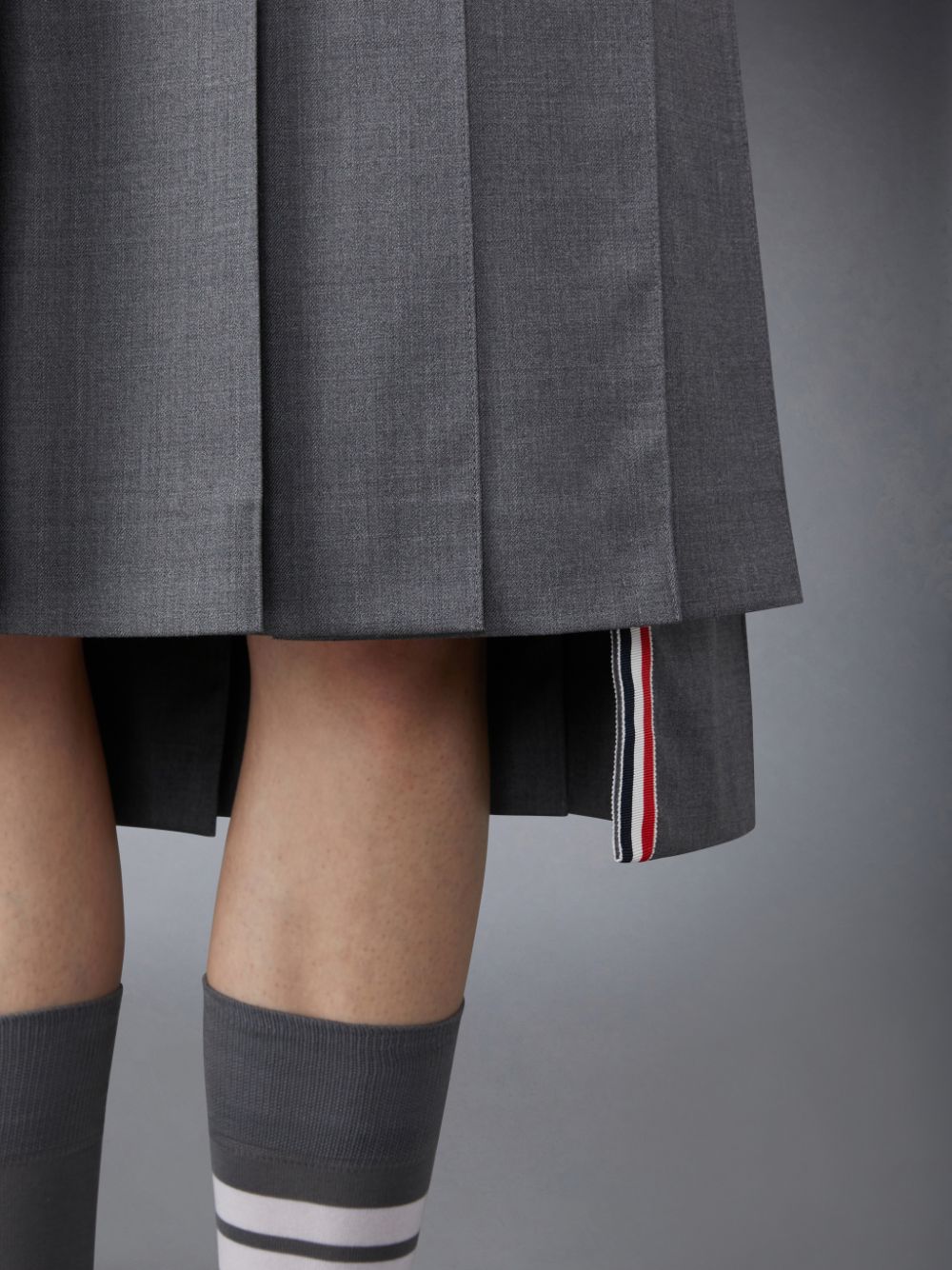 Thom Browne Twill Pleated Midi Women Skirts Grey | NJT06O31332