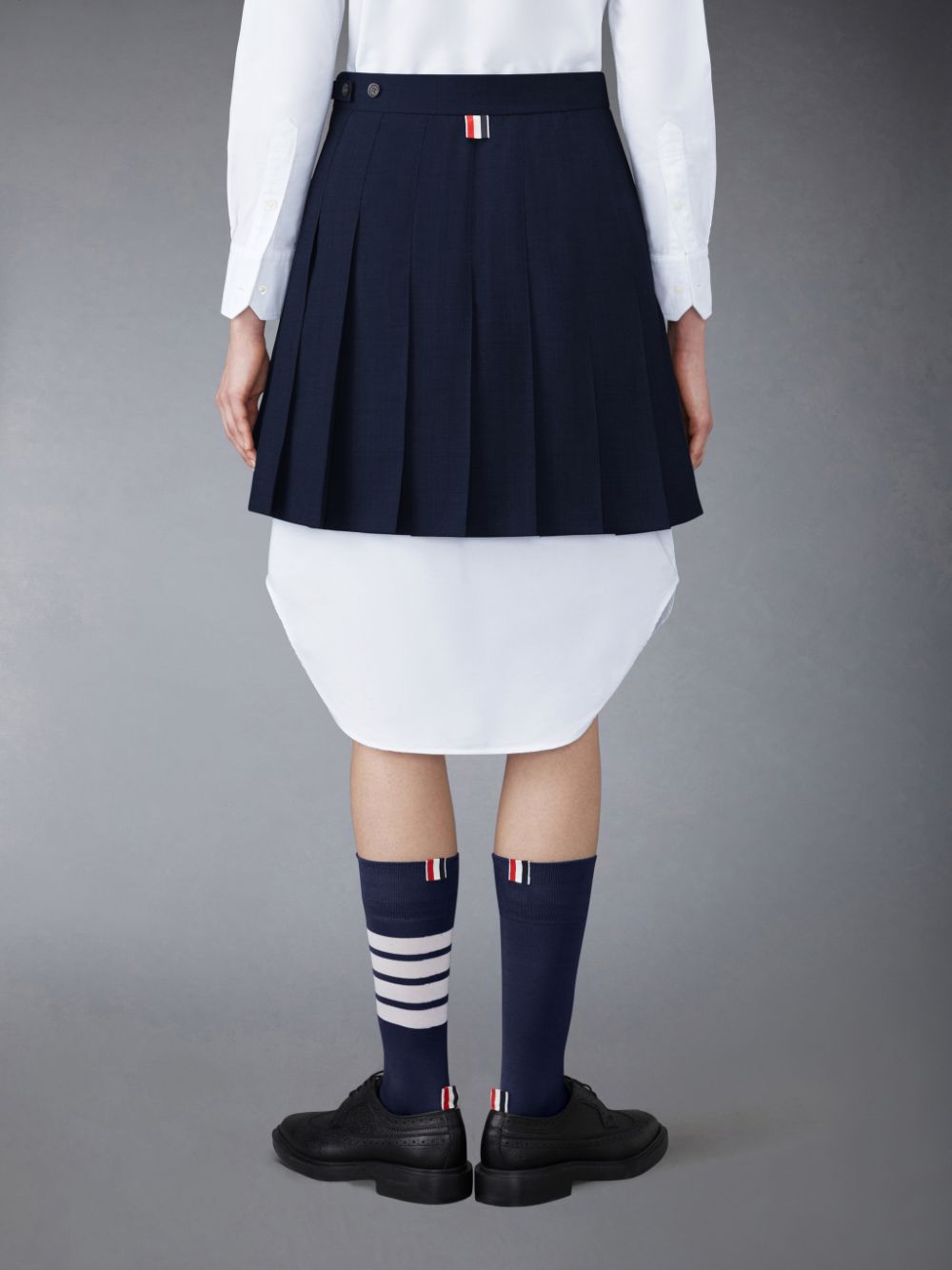 Thom Browne Twill Pleated Mini Women Skirts Blue | JGV81Z64862