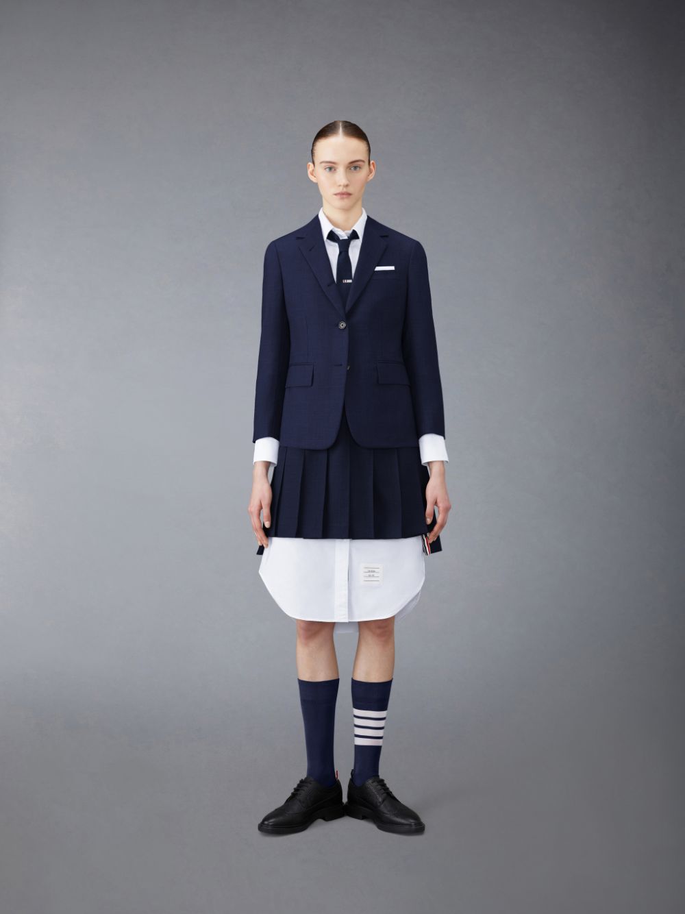 Thom Browne Twill Pleated Mini Women Skirts Blue | JGV81Z64862