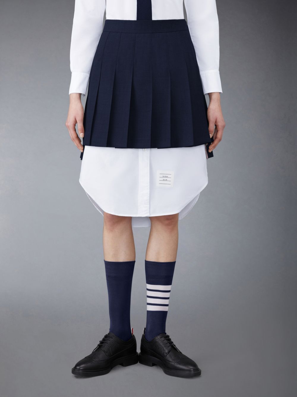 Thom Browne Twill Pleated Mini Women Skirts Blue | JGV81Z64862