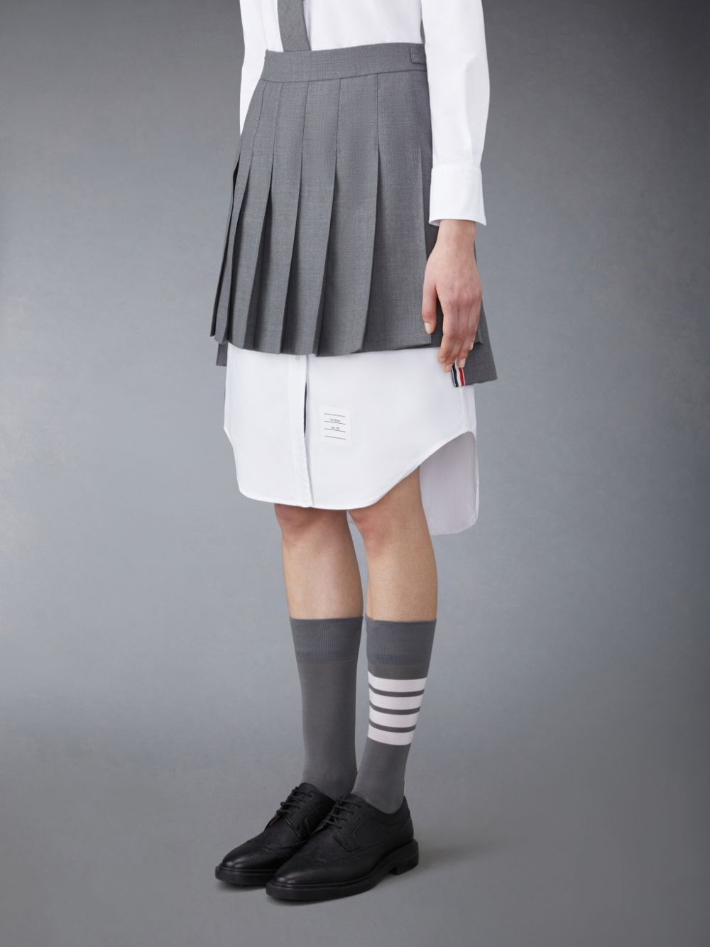 Thom Browne Twill Pleated Mini Women Skirts Grey | DVC36Y49118