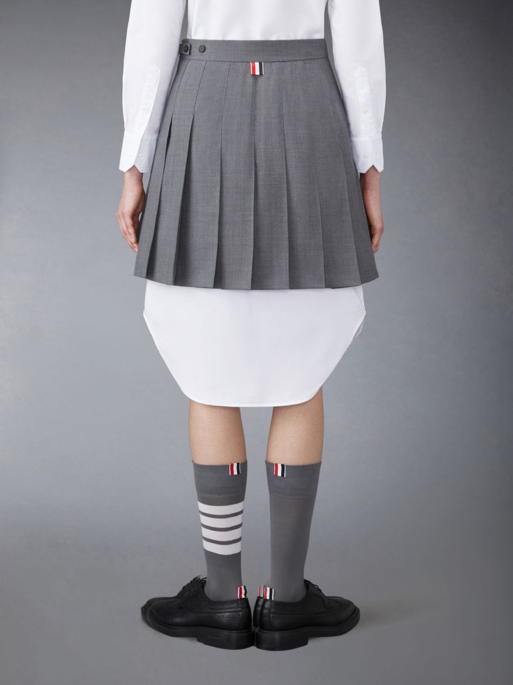 Thom Browne Twill Pleated Mini Women Skirts Grey | DVC36Y49118