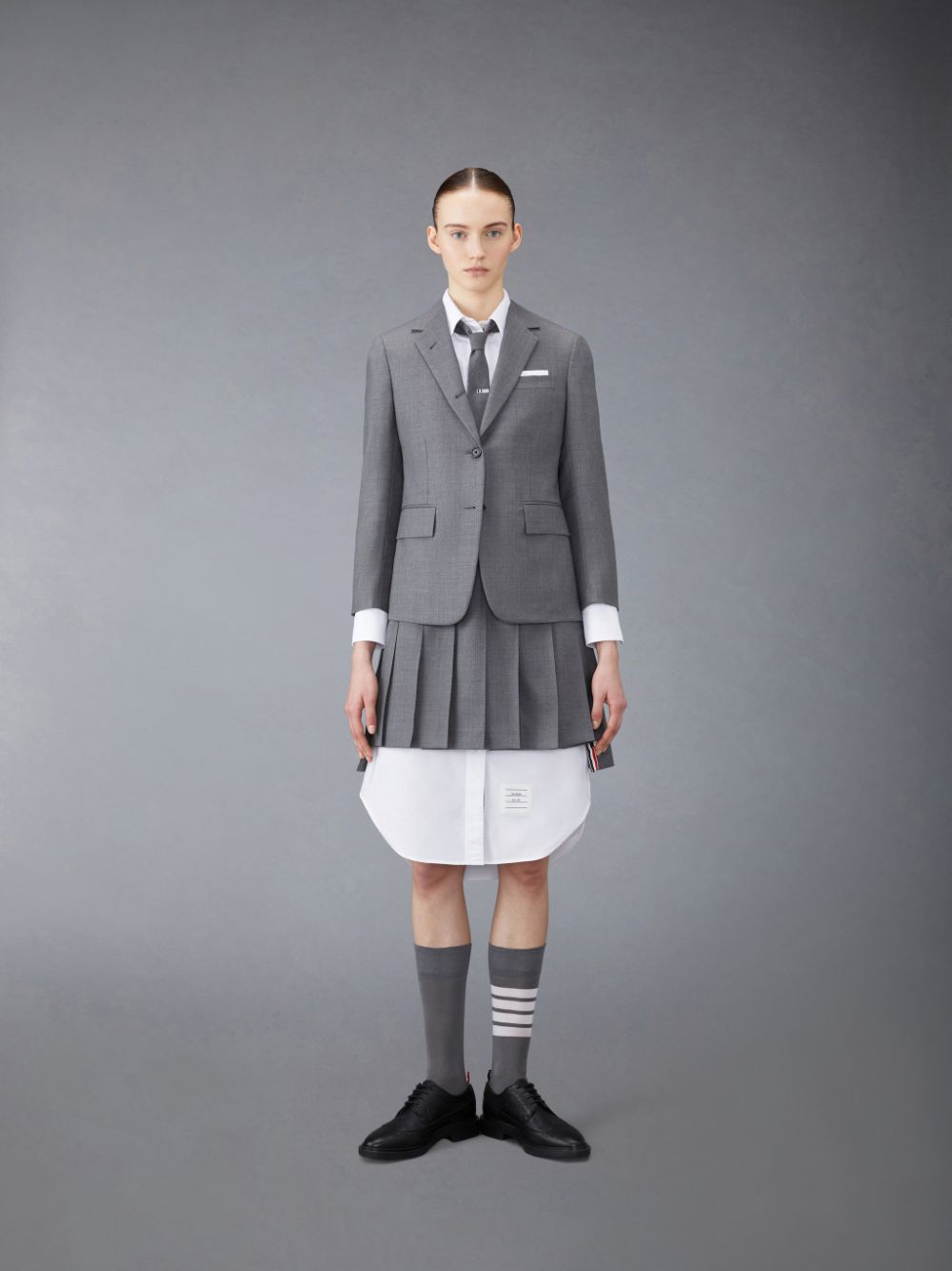 Thom Browne Twill Pleated Mini Women Skirts Grey | DVC36Y49118