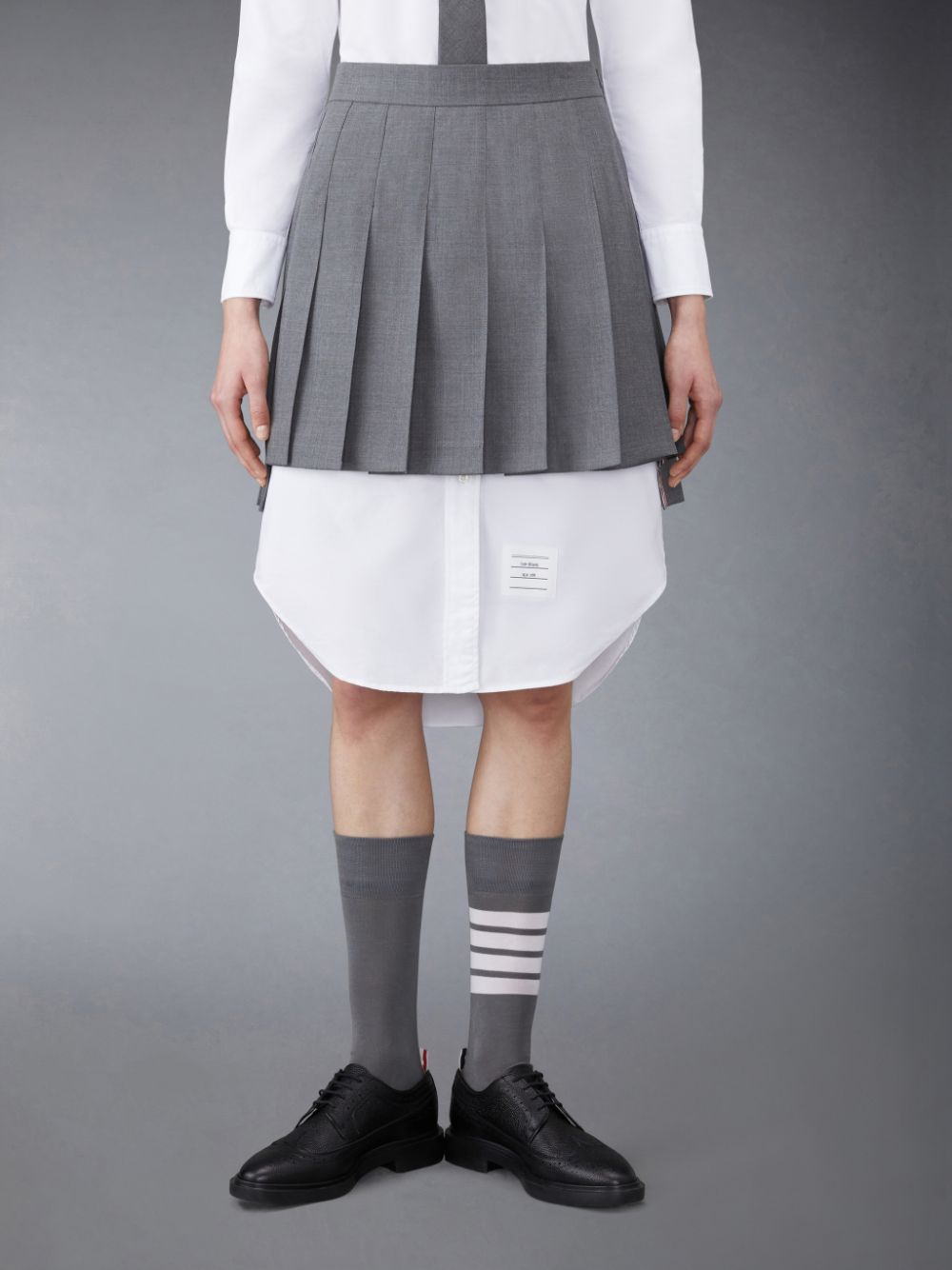 Thom Browne Twill Pleated Mini Women Skirts Grey | DVC36Y49118