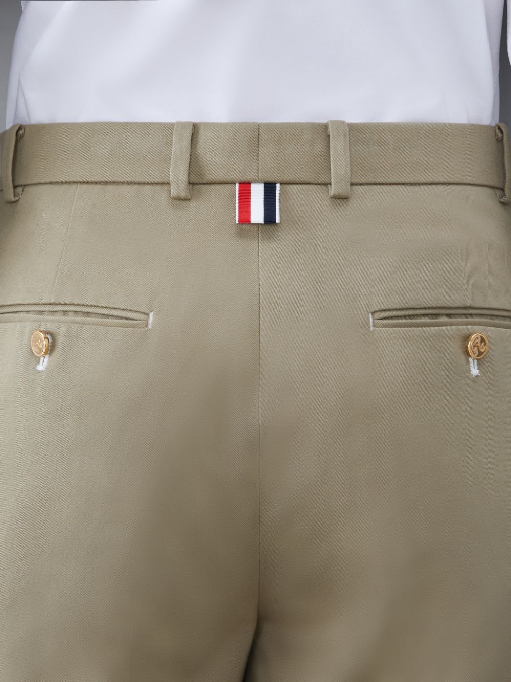 Thom Browne Twill Relaxed Pleated Women Pants Beige | NAT46B83196