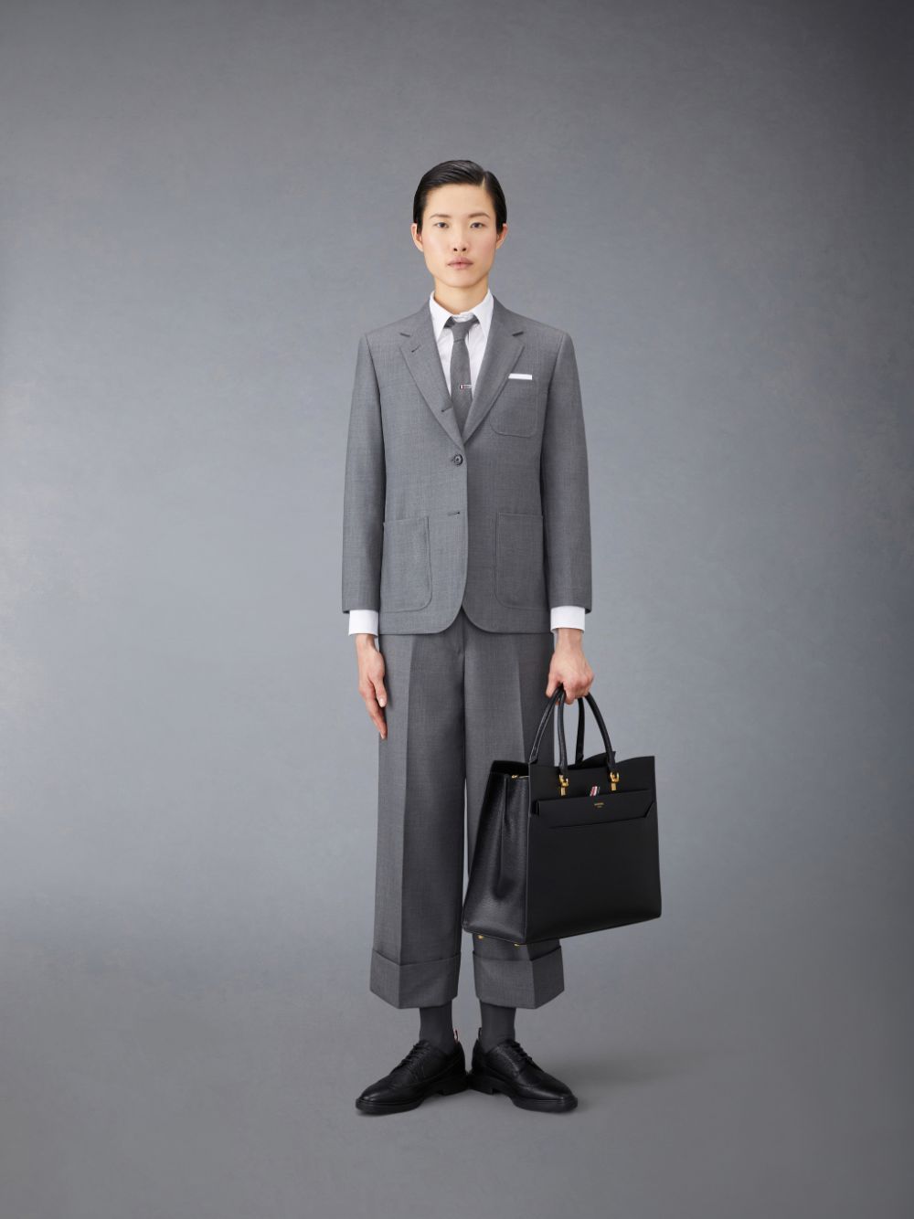 Thom Browne Twill Sack Women Pants Grey | EAF17D78651