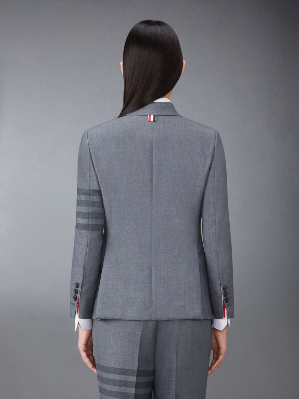 Thom Browne Twill School Uniform 4-Bar Classic Sport Women Coats Grey | CCE59N43479