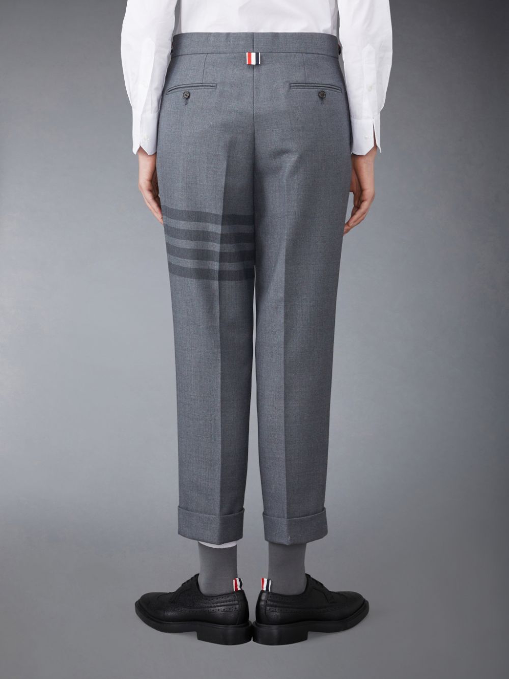 Thom Browne Twill School Uniform 4-Bar Low Rise Skinny Women Pants Grey | SMI99P81406