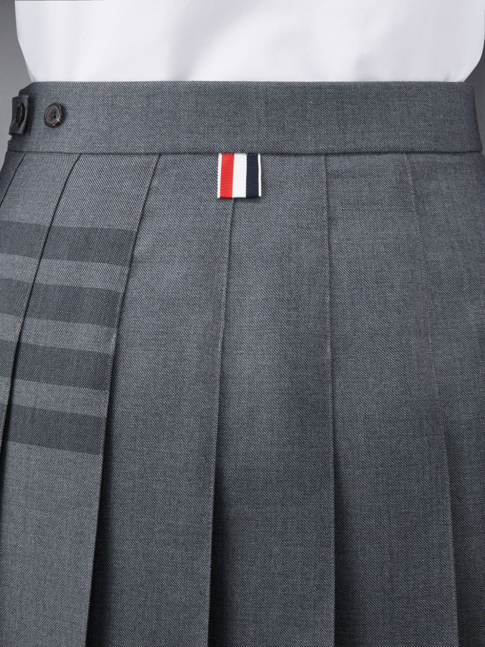 Thom Browne Twill School Uniform 4-Bar Pleated Mini Women Skirts Grey | CGA42P56828