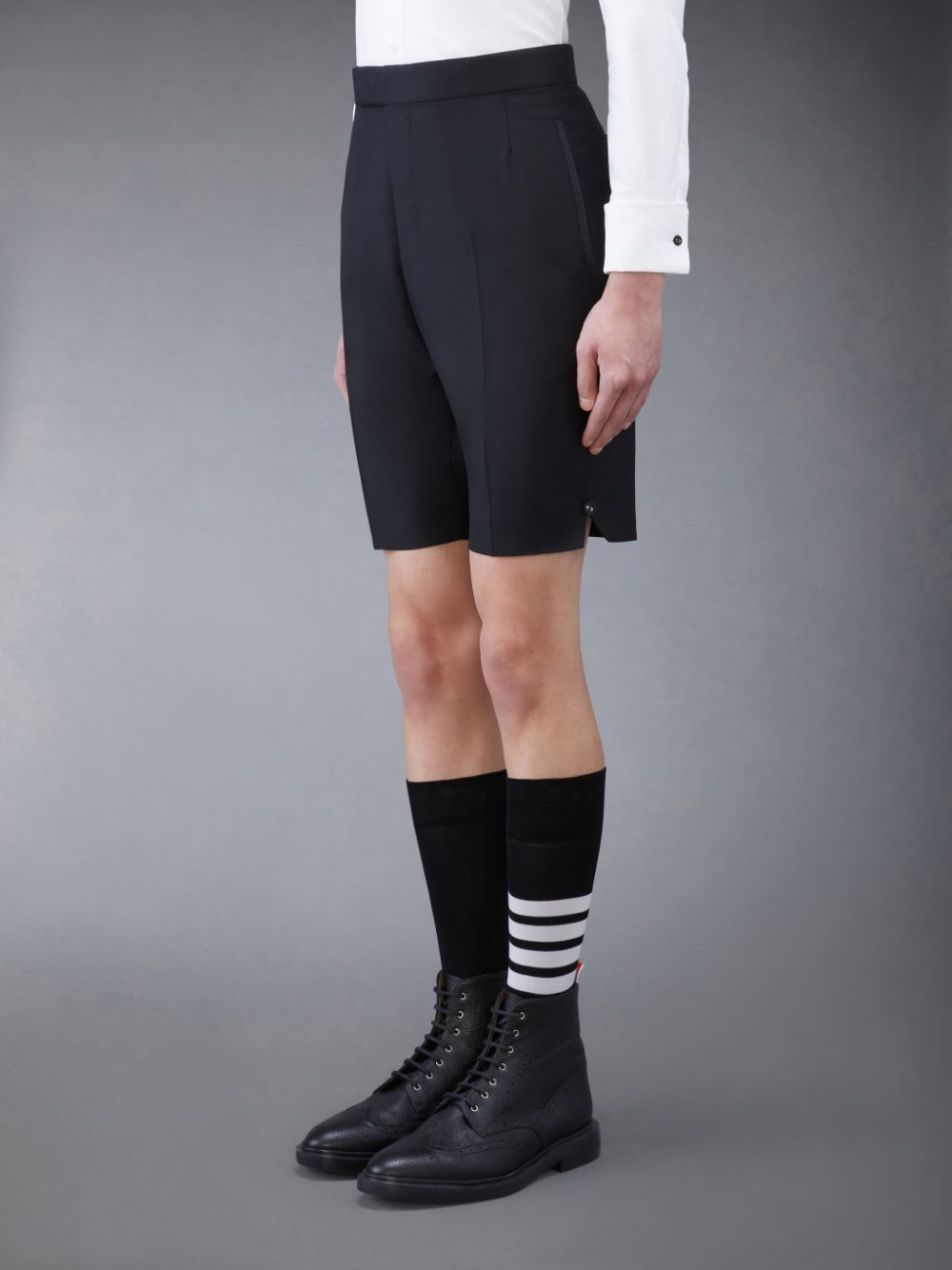 Thom Browne Twill Tipping Classic Backstrap Men Shorts Black | RKP17C18708