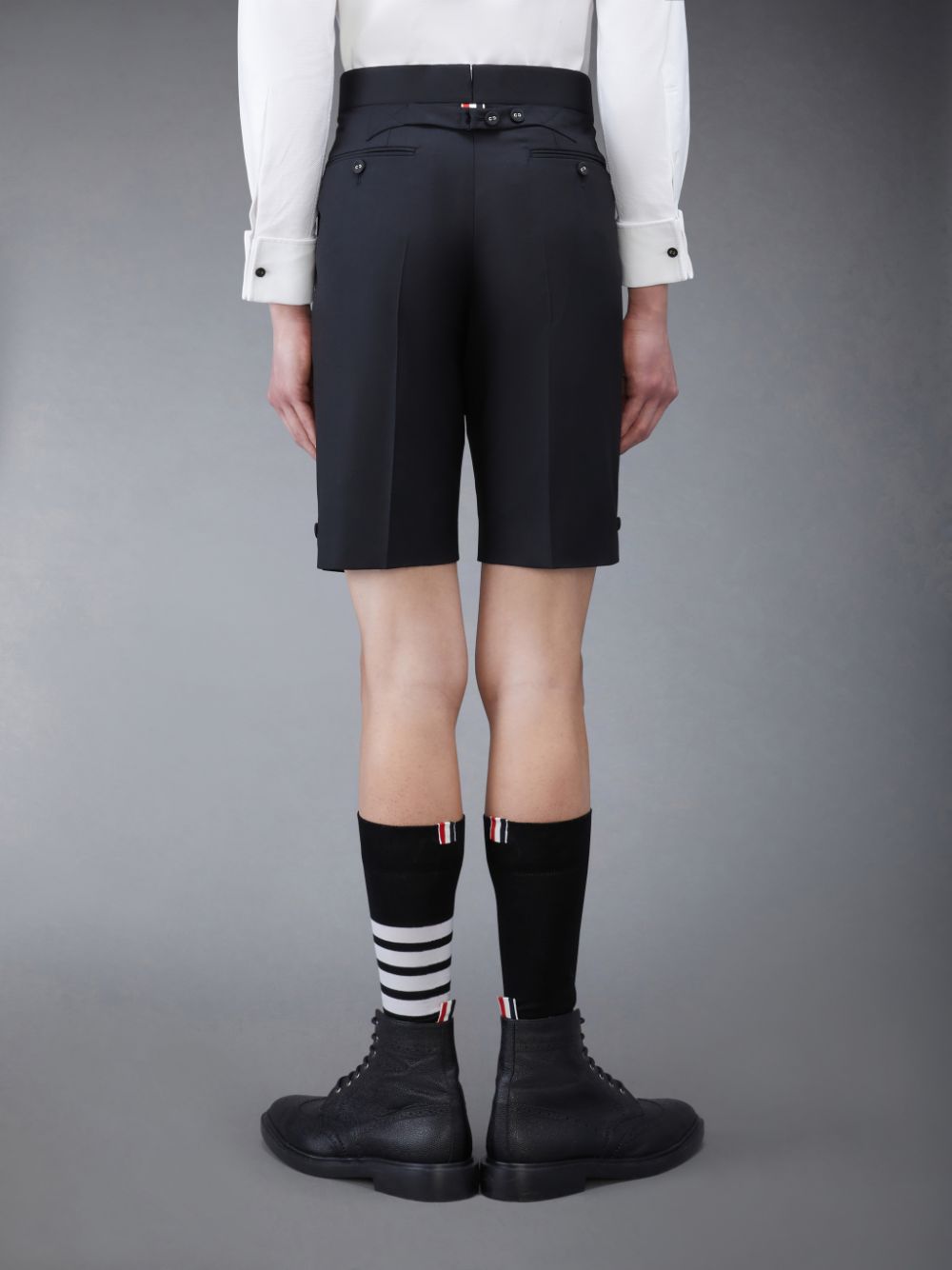 Thom Browne Twill Tipping Classic Backstrap Men Shorts Black | RKP17C18708