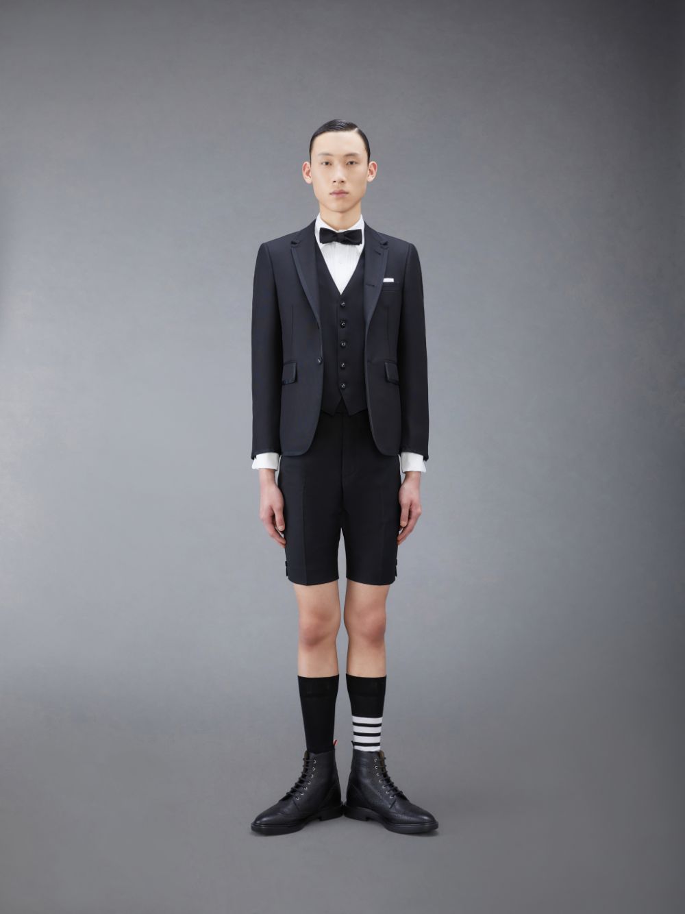 Thom Browne Twill Tipping Classic Backstrap Men Shorts Black | RKP17C18708