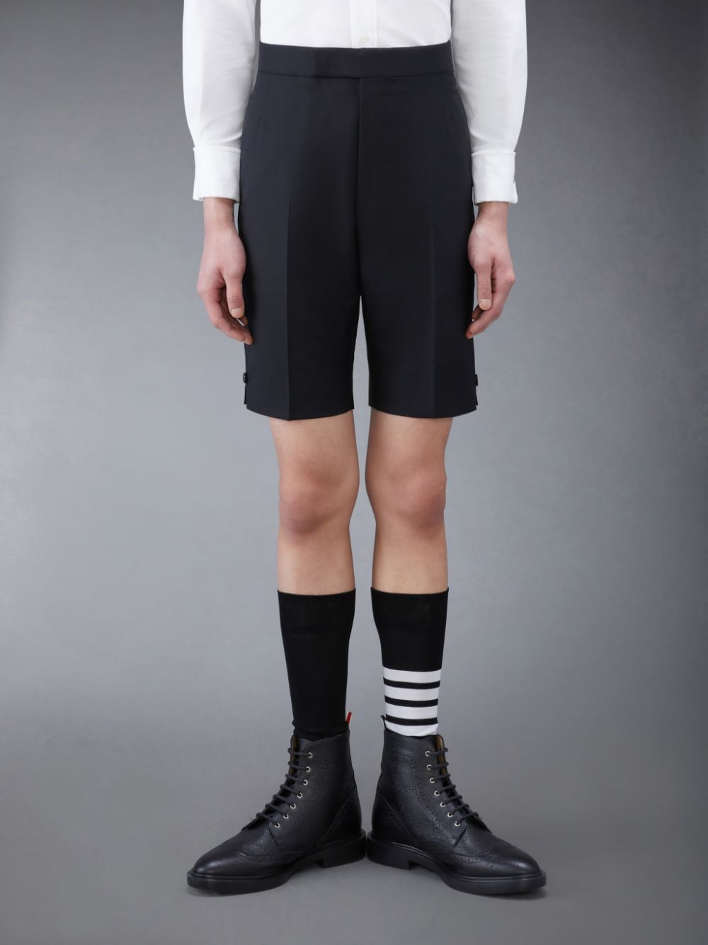 Thom Browne Twill Tipping Classic Backstrap Men Shorts Black | RKP17C18708