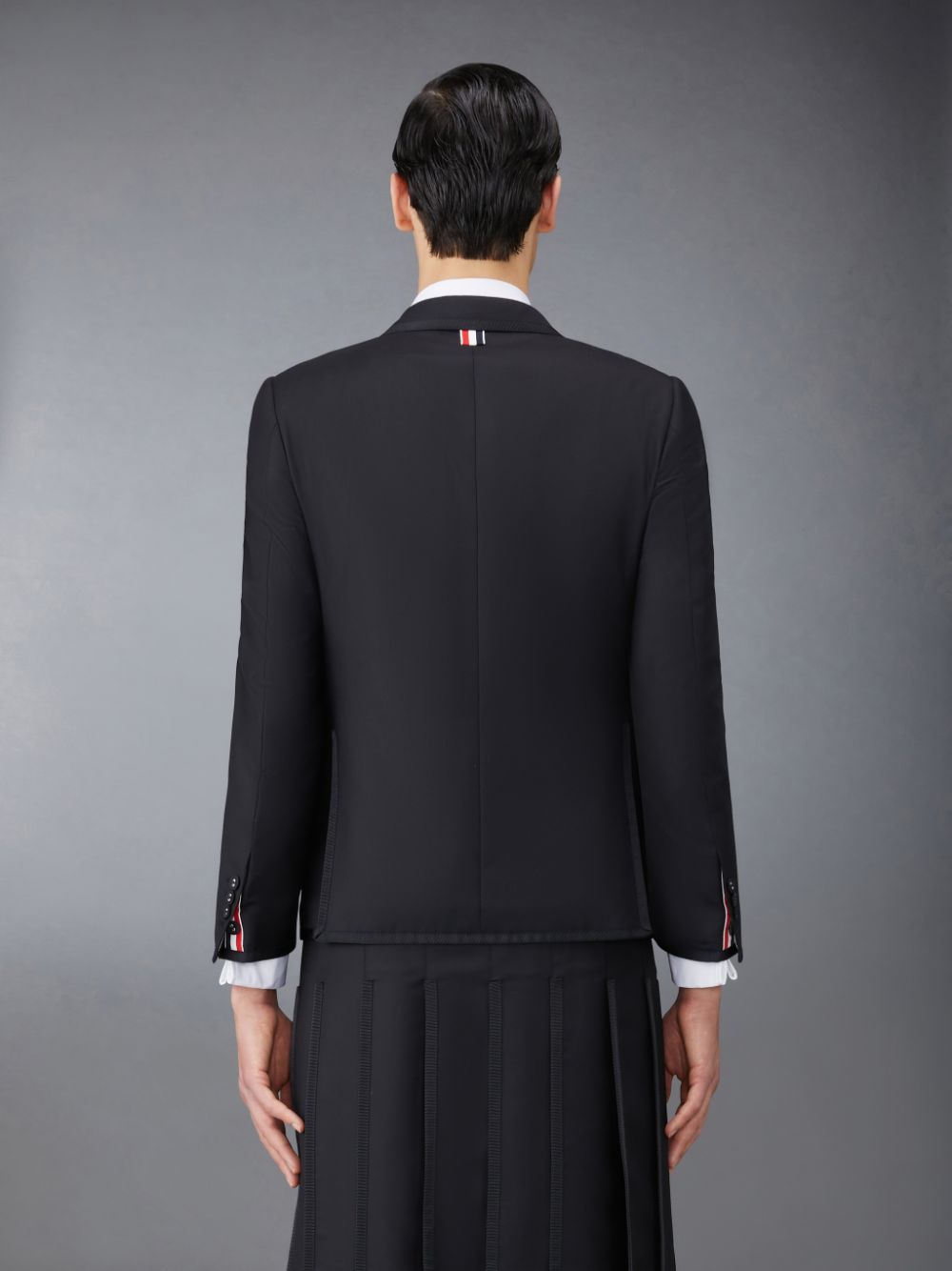 Thom Browne Twill Tipping Classic Sport Men Coats Black | VNQ77C91319