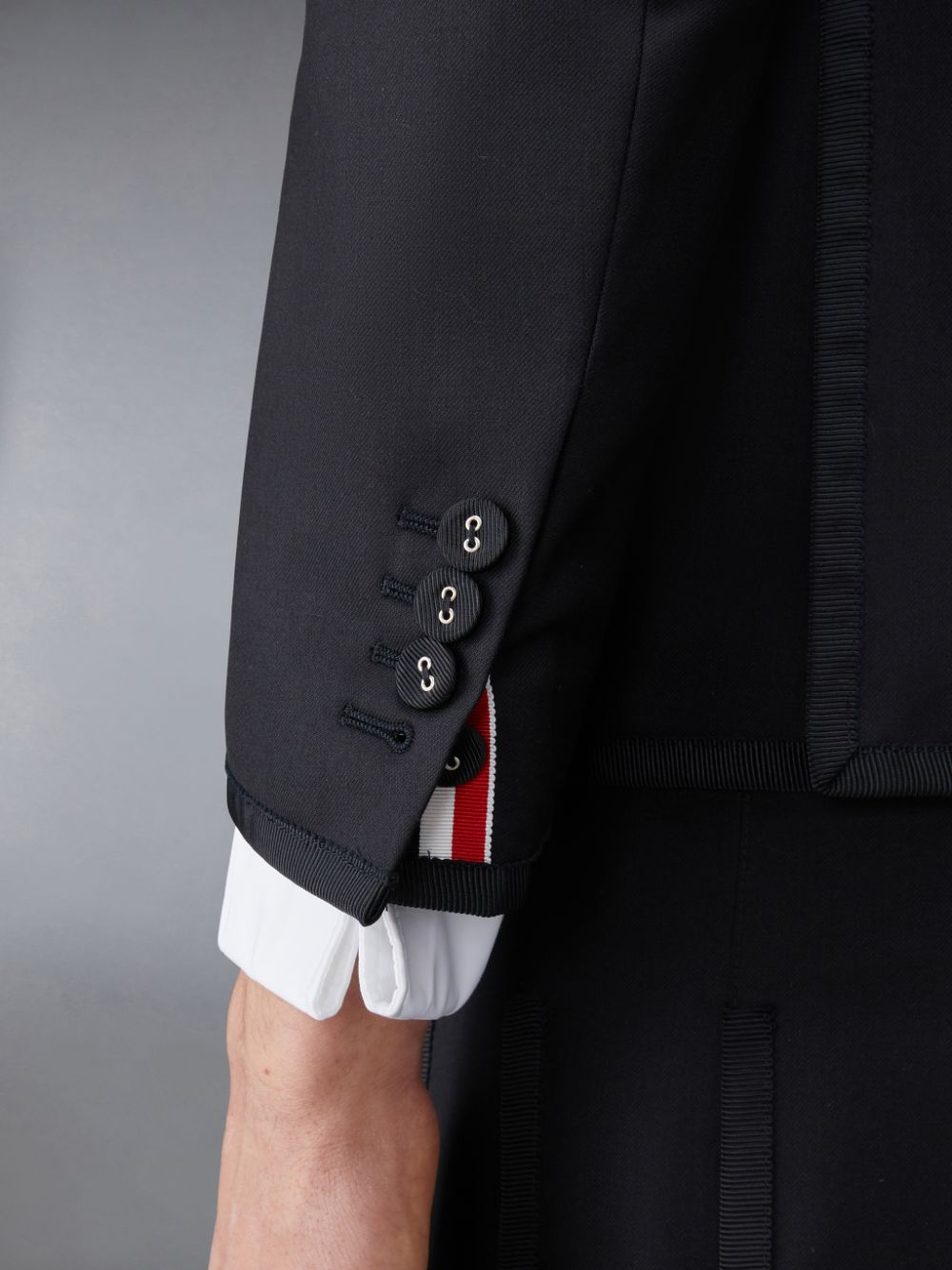 Thom Browne Twill Tipping Classic Sport Men Coats Black | VNQ77C91319