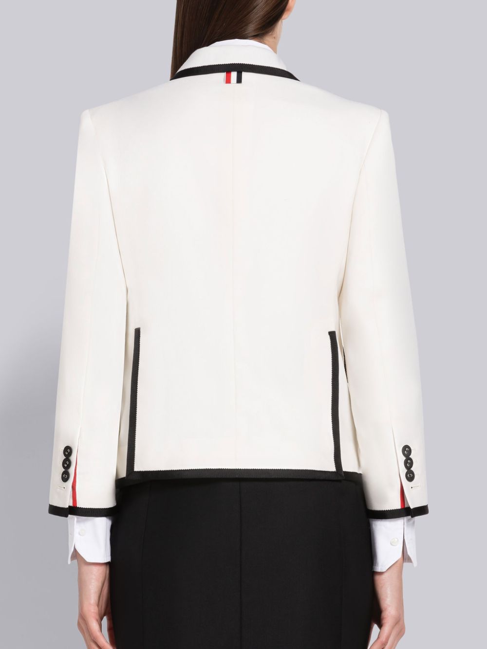 Thom Browne Twill Weave Wool Tipping Holiday High Armhole Sport Women Coats White | YXE73C83560