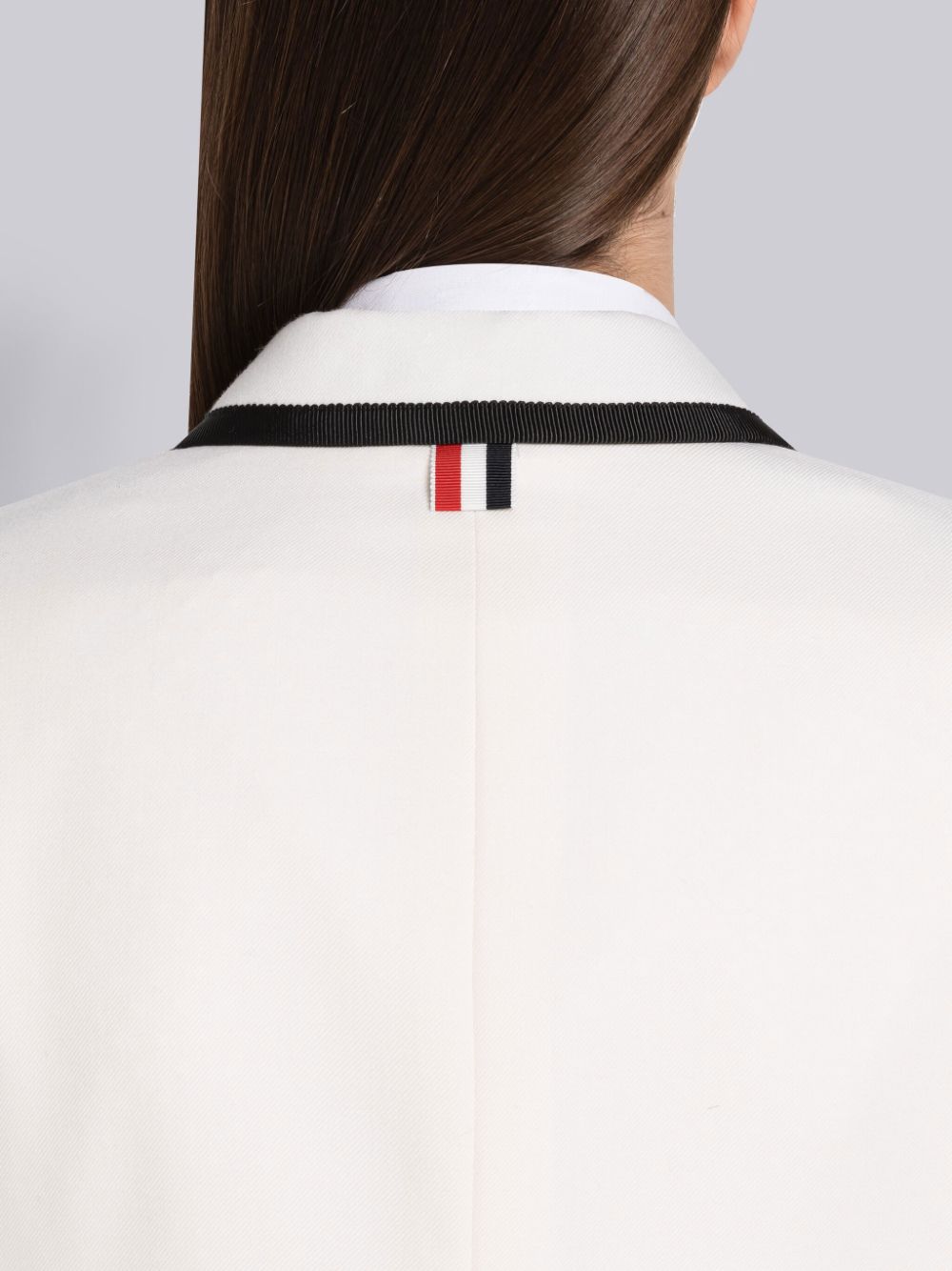 Thom Browne Twill Weave Wool Tipping Holiday High Armhole Sport Women Coats White | YXE73C83560