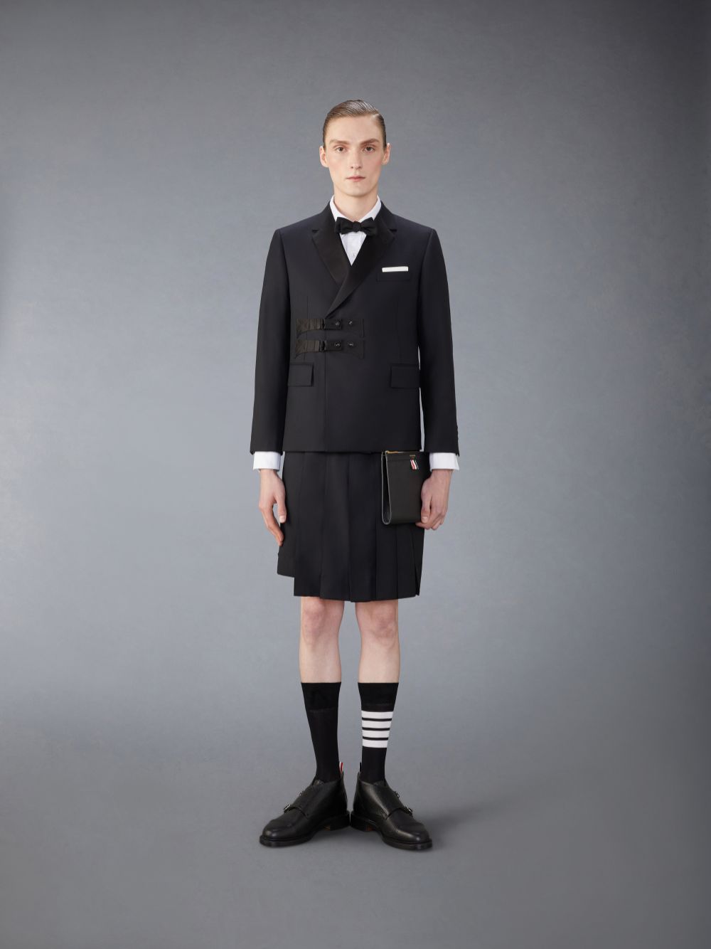 Thom Browne Twill Wool Backstrap Skort Men Skirts Black | UFN39P19148