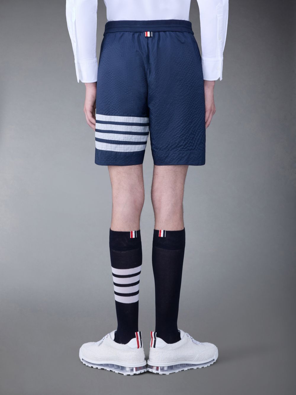 Thom Browne Ultralight Ripstop 4-Bar Mid Thigh Men Shorts Blue | REY85U59544