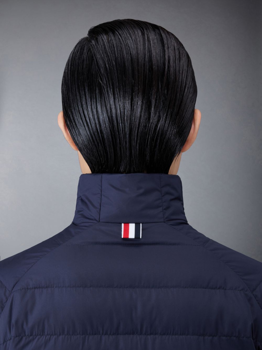 Thom Browne Ultralight Tech Down 4-Bar Packable Funnel Neck Women Jackets Blue | ZGR95T37008