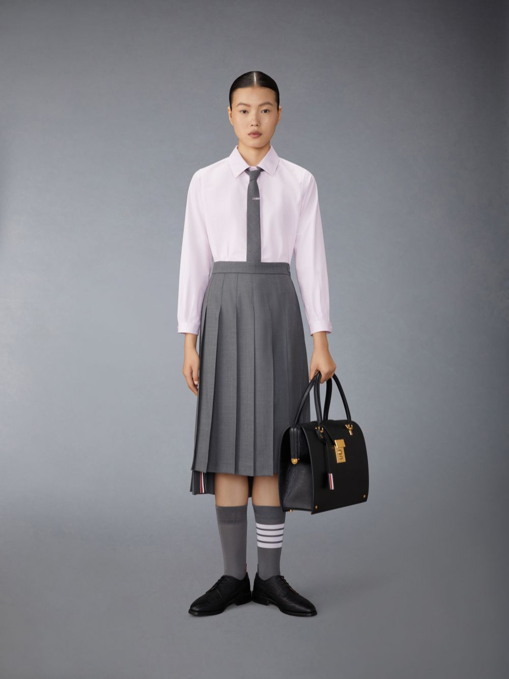 Thom Browne University Stripe Poplin Tucked Women Shirts Pink | YDD29Y84132